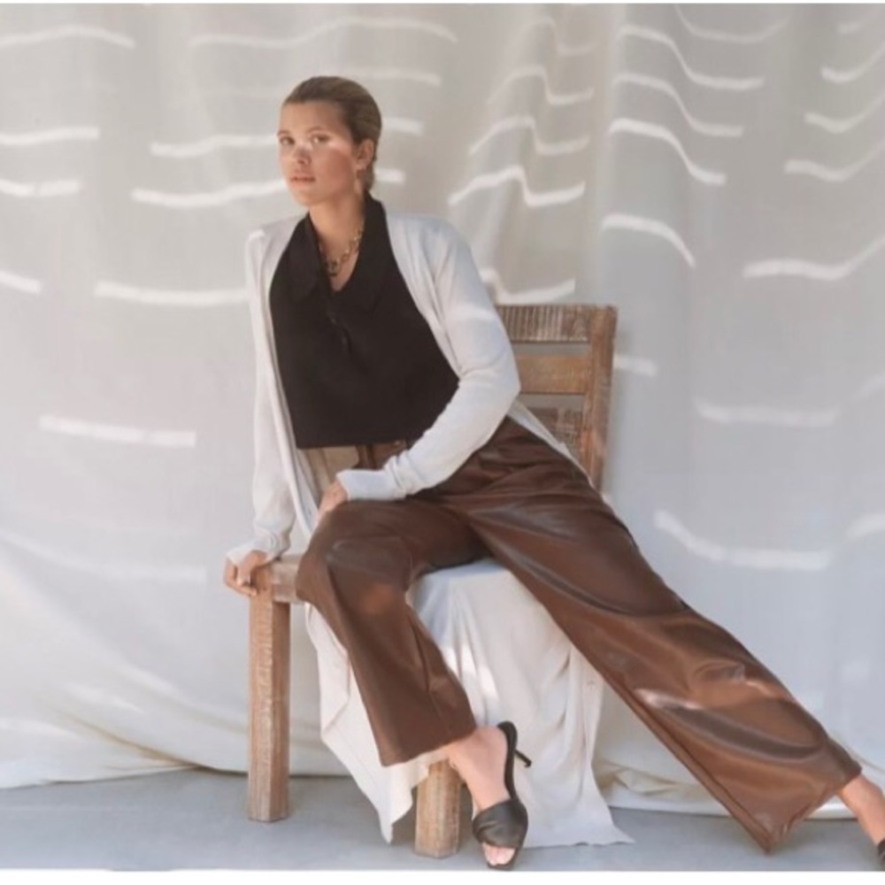 BAR III/ Sophia Richie/ NWT/ Brown Faux Leather pants/Size 6